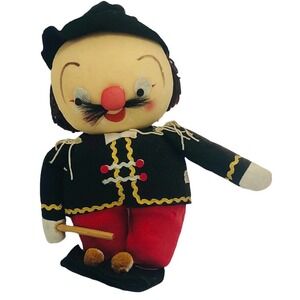 Vintage MCM Japan Soldier Mustache 8” Felt Stuffed Doll Rare Mid Century